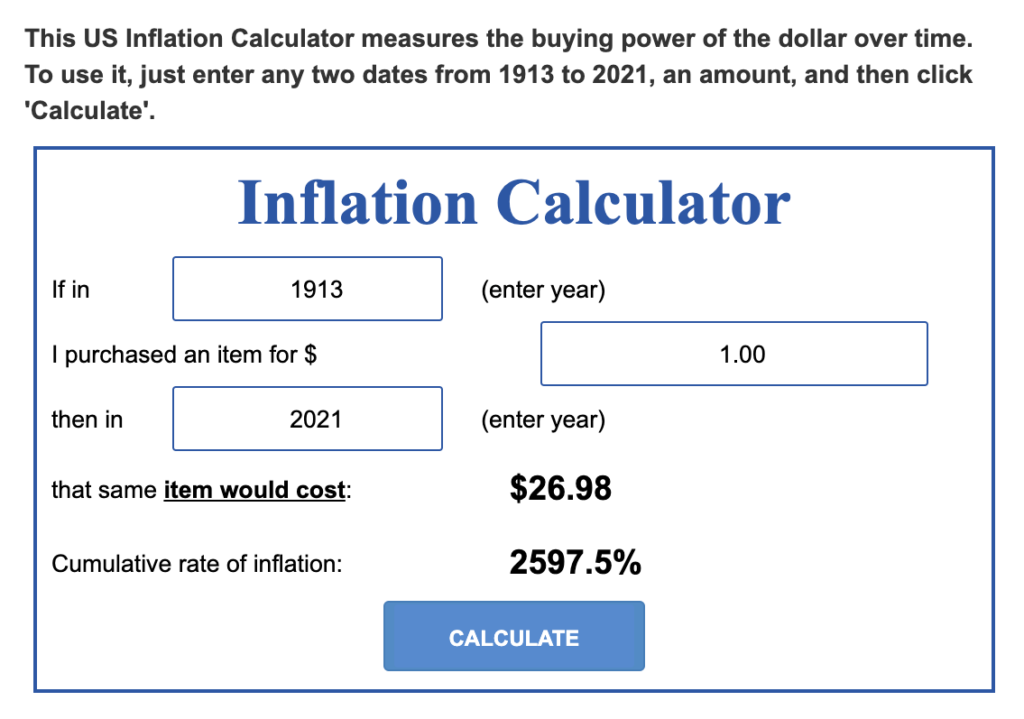 Inflation calculator