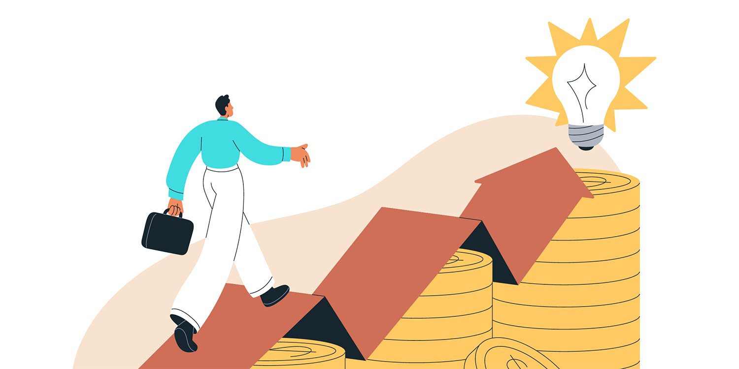 Illustration of person going to financial goal