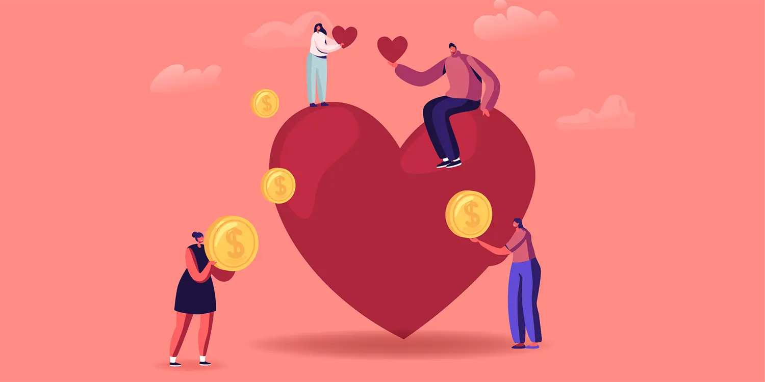 Relationships and money illustration